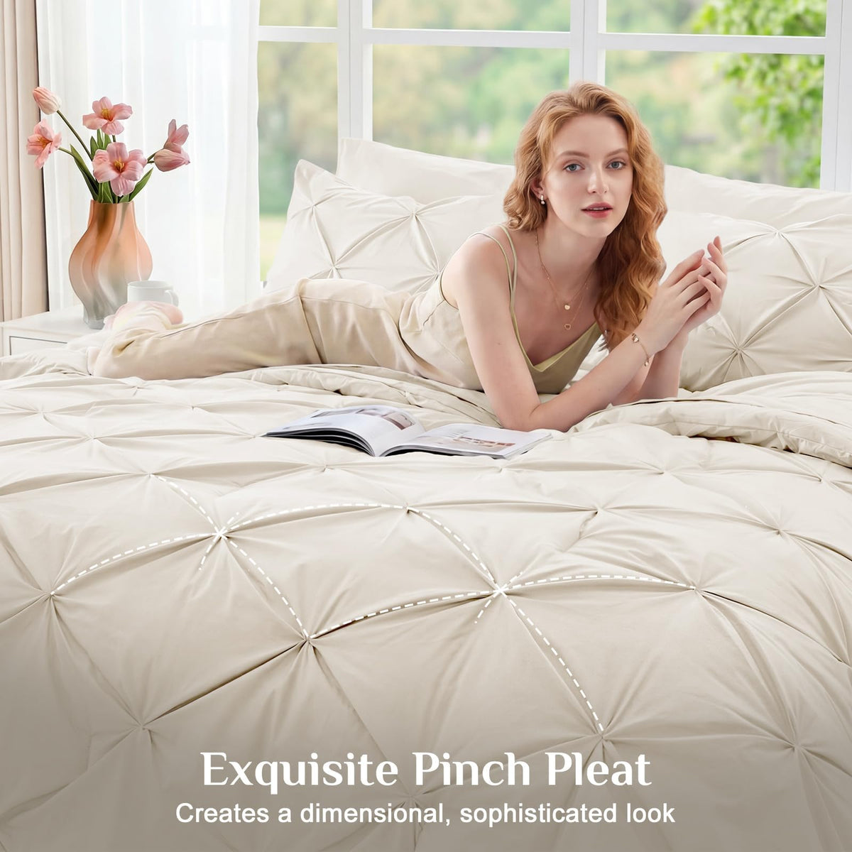 JOLLYVOGUE queen flat sheet shows smooth weave for year round comfort