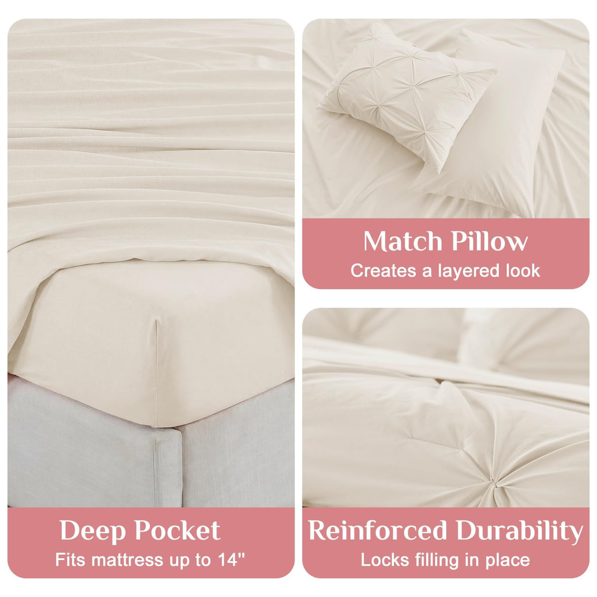JOLLYVOGUE queen pillow shams add a polished finishing touch
