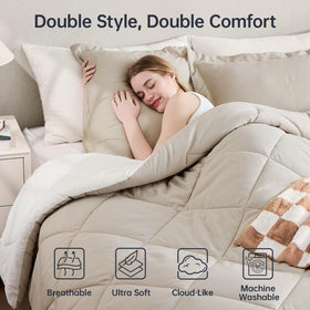JOLLYVOGUE reversible 2-in-1 design offers two colors to refresh your bedroom