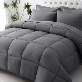 JOLLYVOGUE twin comforter set soft fabric close-up for year-round coziness.