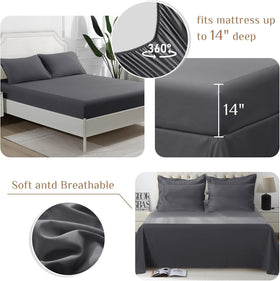 JOLLYVOGUE twin fitted sheet deep-pocket elastic stays secure.