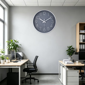 jomparis 16inch gray wall clock silent movement ideal for bedrooms