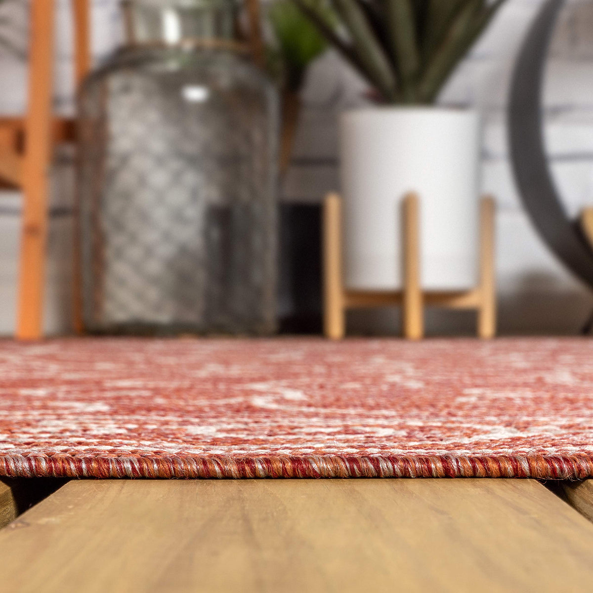 Jonathan Y antique-gate inspired pattern rug elevates any balcony or sunroom