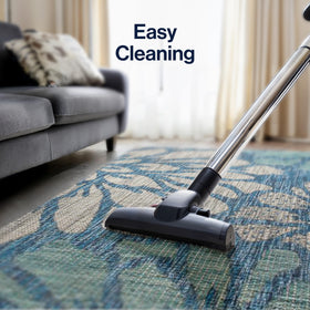 Jonathan Y indoor/outdoor rug with low-pile construction for easy maintenance.