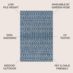 JONATHAN Y Moroccan geometric rug 5x8, ideal for patios and busy entryways.