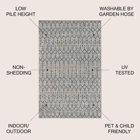 Jonathan Y Ourika Moroccan-pattern rug ideal for patio or backyard decor.