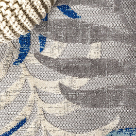 JONATHAN Y Tropics palm leaves rug easy cleaning for spills and dirt