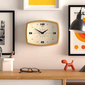 Jones Clocks matte acrylic finish reduces glare for easy viewing.