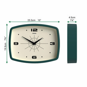 Jones Clocks mid-century design complements modern interiors with nostalgic appeal.