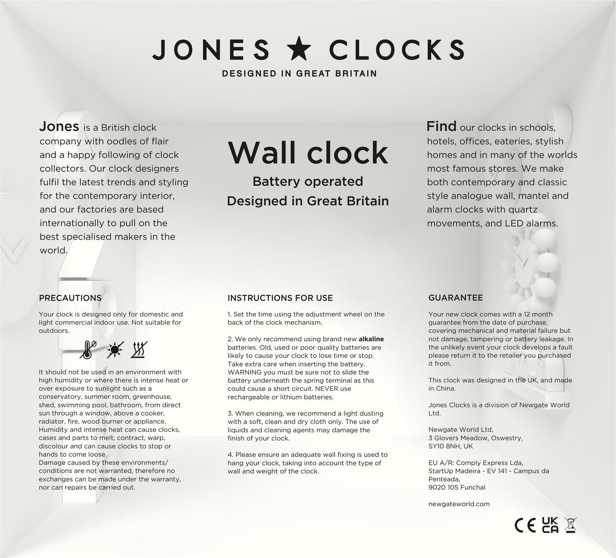 Jones Clocks Movie clock orange color acts as a bold decor statement.