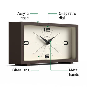 Jones Clocks Odeon bedside table style ideal for nightstands