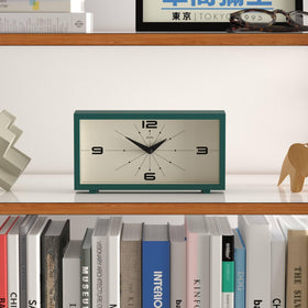 Jones Clocks Odeon Desk Clock green acrylic matte case.
