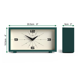 Jones Clocks Odeon Desk Clock side profile with slim rectangle.
