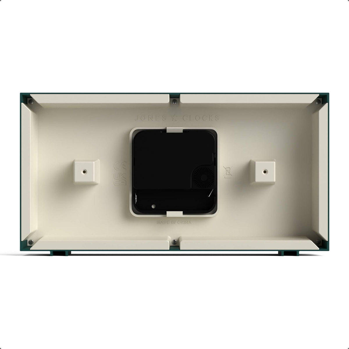 Jones Clocks Odeon Desk Clock green accent for modern interiors.