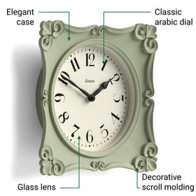 Jones Clocks Rialto living room setup shows how the clock complements vintage decor.