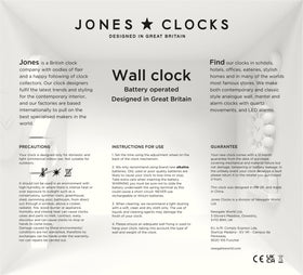 Jones Clocks UK-designed nostalgic piece for living room, study, or kitchen.