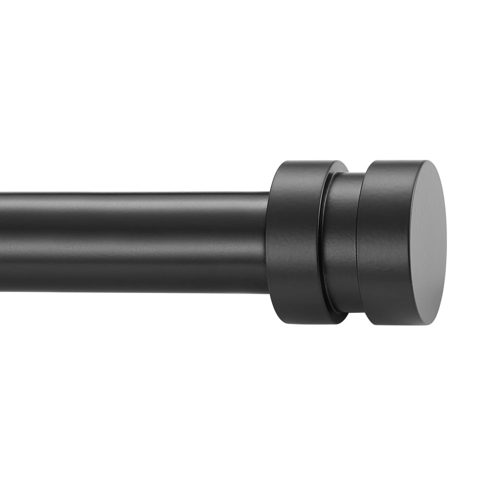 Joodxoe short curtain rod in matte black for 12-20 inch openings with a clean look.