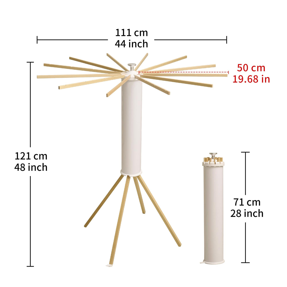 Stable four-leg frame of JOOM rack stays balanced in tight spaces.