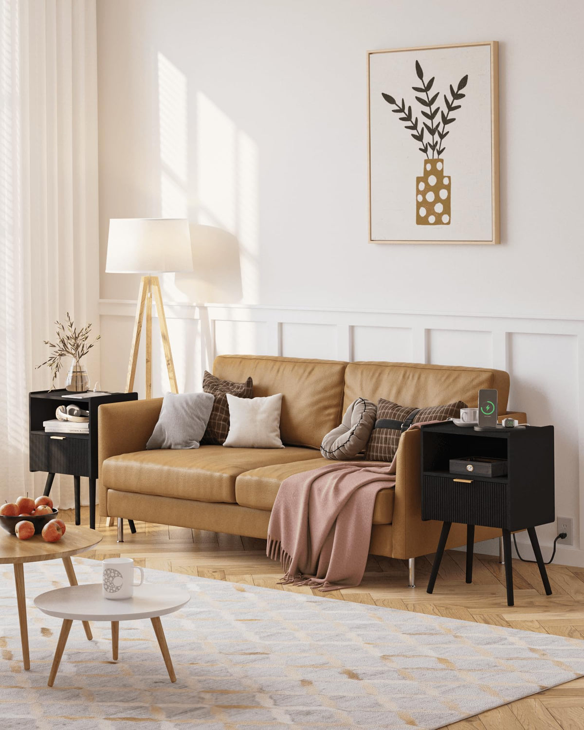 JOONEE compact nightstand—ideal for small spaces and clutter control.
