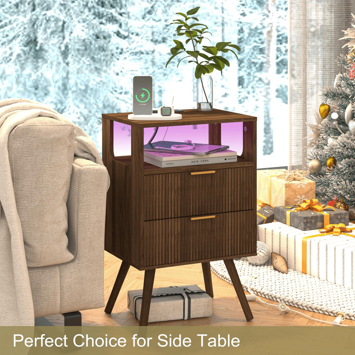 JOONEE nightstand small-space design serves as a compact side table