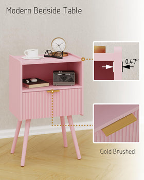 JOONEE nightstand top surface accommodates lamp, clock, or photo frame.