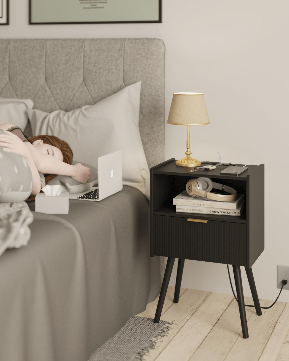 JOONEE open wood shelf—versatile display space for books or decor.