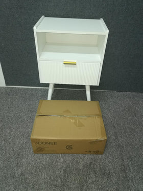 JOONEE white nightstand fits small spaces without crowding