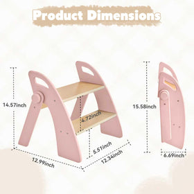 Joothlin wooden 2-step stool pink ideal for potty training routines.