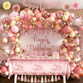 JOPHMO pink and gold balloons set supports creative arches