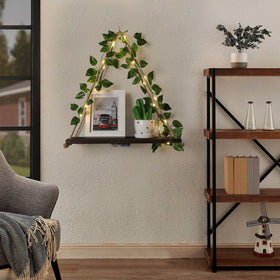 JOPSTDI engineered wood shelf with powder-coated finish offers durable decor