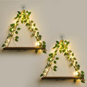 JOPSTDI floating wall shelf two-piece set for versatile plant and trinket display