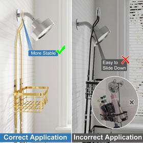 Joqixon shower caddy uses rustproof stainless steel for durable bathroom organization.