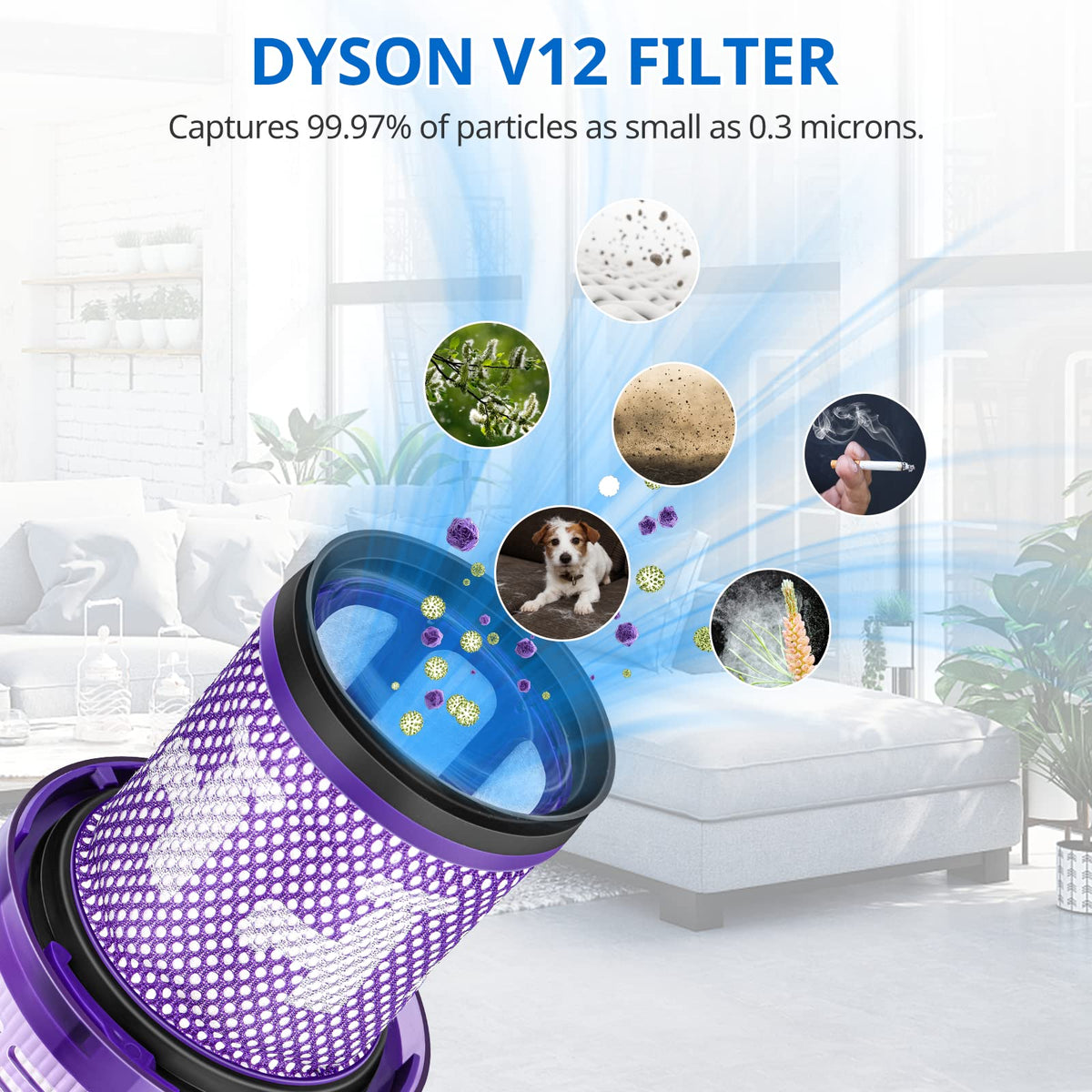 JORAIR V12 filter pack compatible with Dyson V12 models at a glance