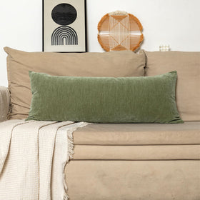 JoraLion chenille lumbar pillow cover closeup highlights plush texture