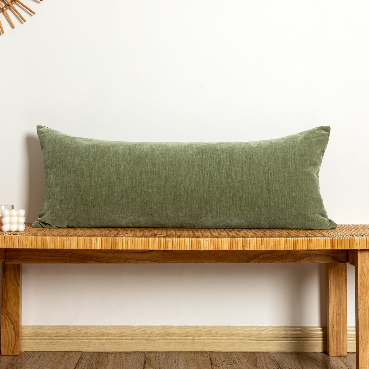 JoraLion chenille lumbar pillow cover front view on sofa shows color and texture