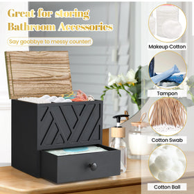 Jorkol bathroom decor box blends rustic styling with practical storage on counters.