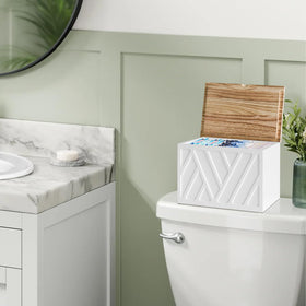 Jorkol tampon box lid protects contents from dust while preserving privacy.