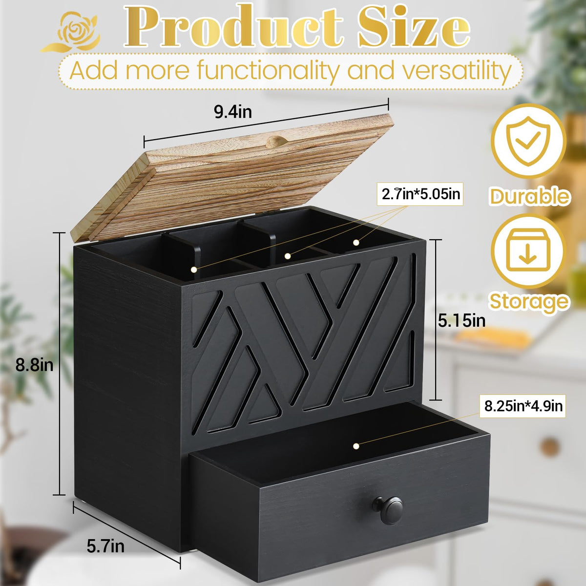 Jorkol private storage for tampons keeps bathroom tidy and discreet.