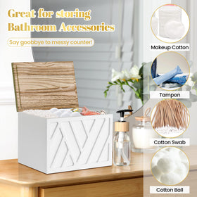 Jorkol wood tampon organizer detail highlights craftsmanship and rustic charm.