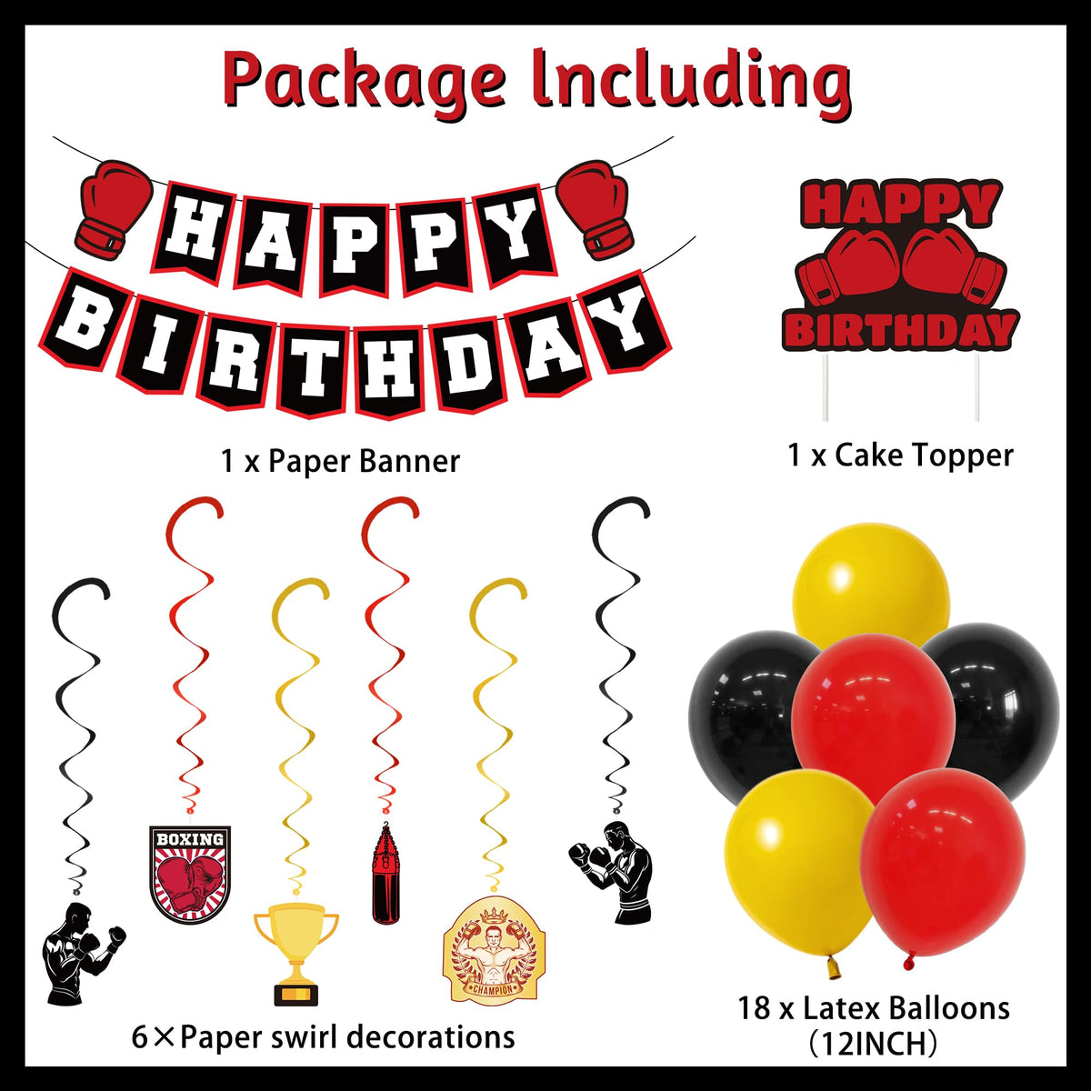 Jorvian red boxing-glove foil balloons boost energy and visibility.