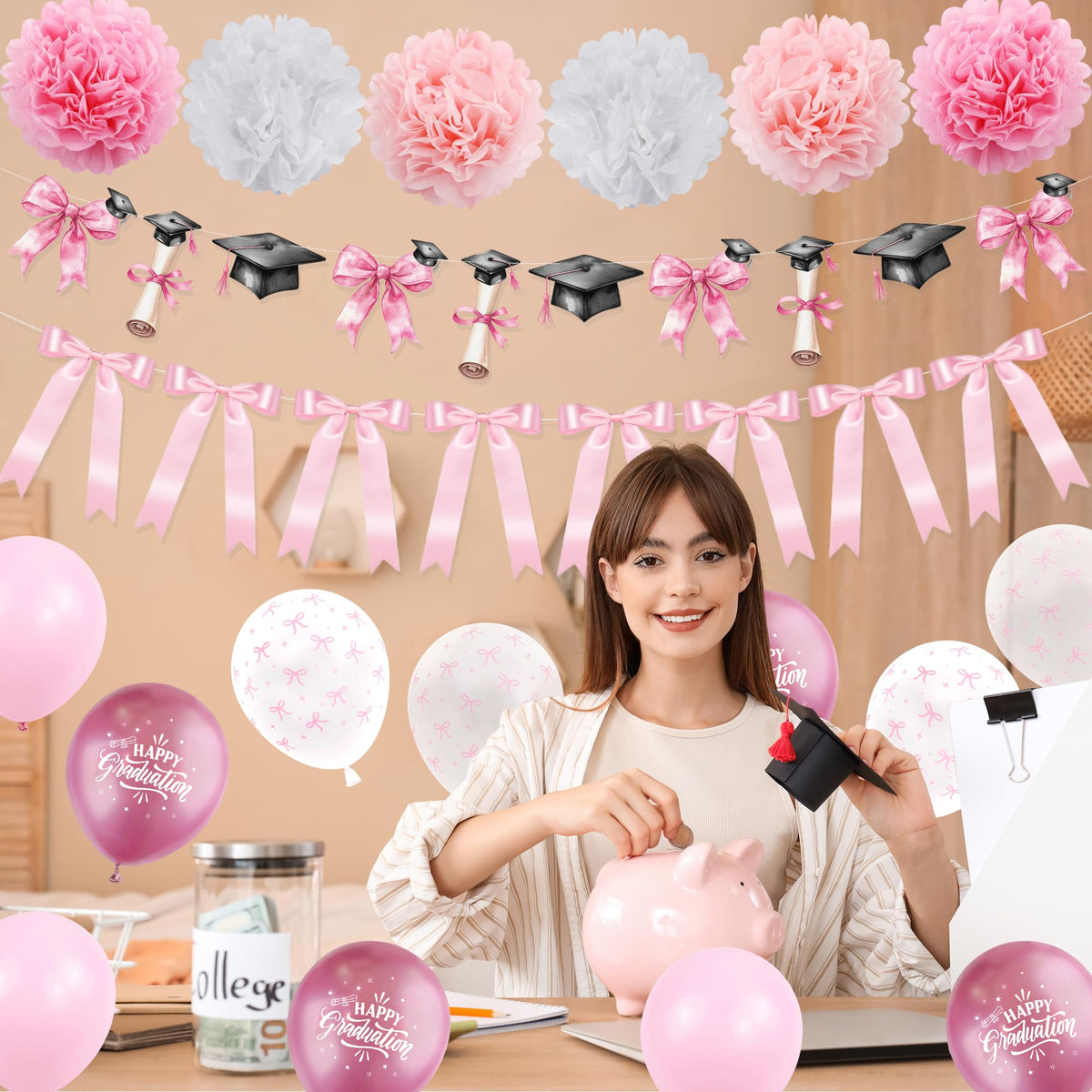 Jorvian pink latex balloons create vibrant decor