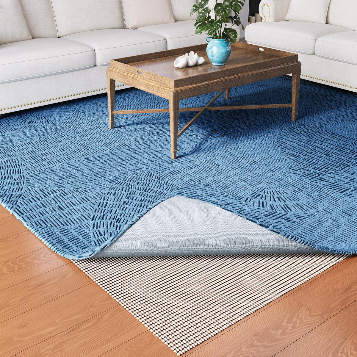 Jorvila rug pad removes cleanly with no sticky residue