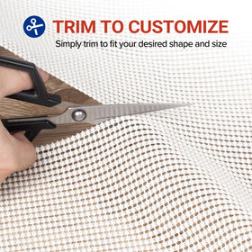 Jorvila thick cushioning rug pad adds comfort underfoot.