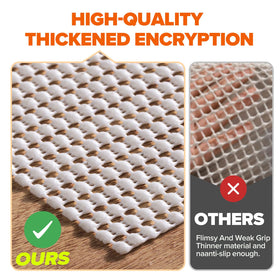 Jorvila rug pad with strong grip prevents bunching in busy spaces