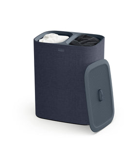 Joseph Joseph Tota laundry hamper with dual bags and lid for organized laundry.