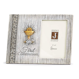 Joseph's Studio First Communion distressed frame holds a 4x6 photo in a vertical display for keepsakes.