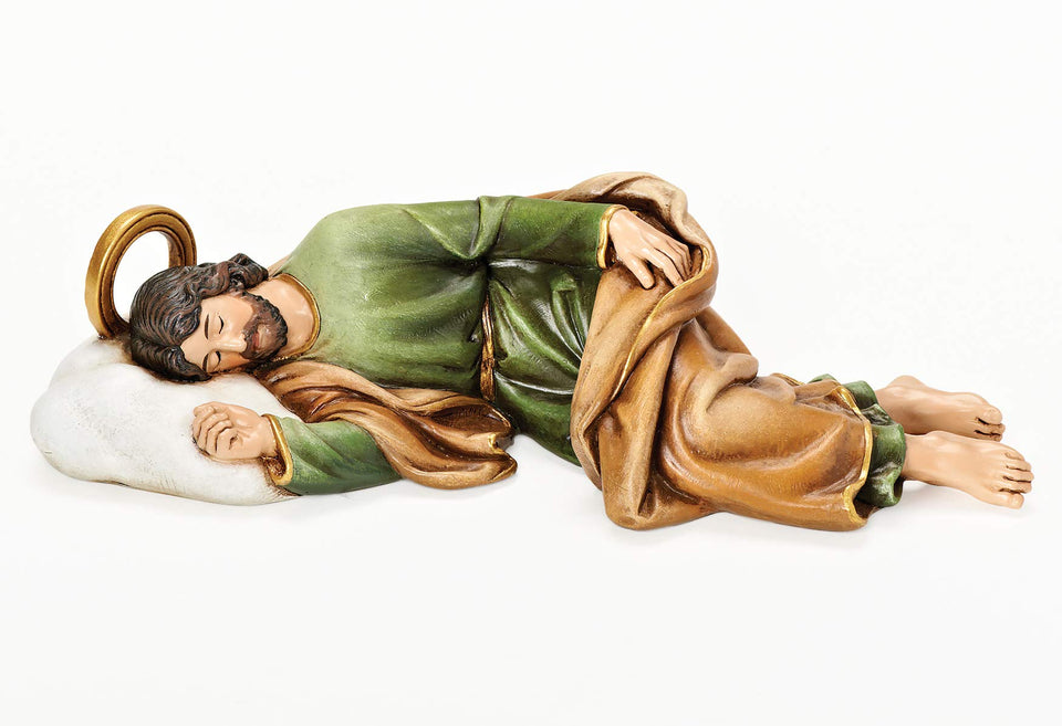 Joseph's Studio Sleeping St. Joseph figure for tranquil prayer spaces and home devotion.