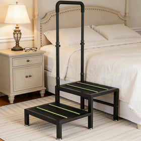 Josmimic 2-step stool with handle offers steady support for easy bedroom entry.