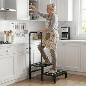 Josmimic adjustable handle supports different users for safer standing.