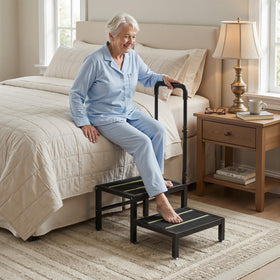 Josmimic heavy-duty stool with wood step provides durable daily use.